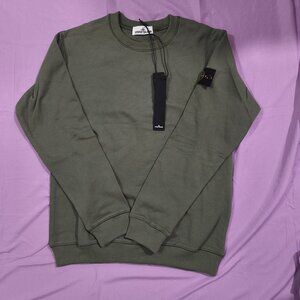 Stone Island Olive Green Crew Neck Sweatshirt
